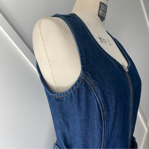 Redone 60s Belted Denim Mini Dress - S - Picture 7 of 15